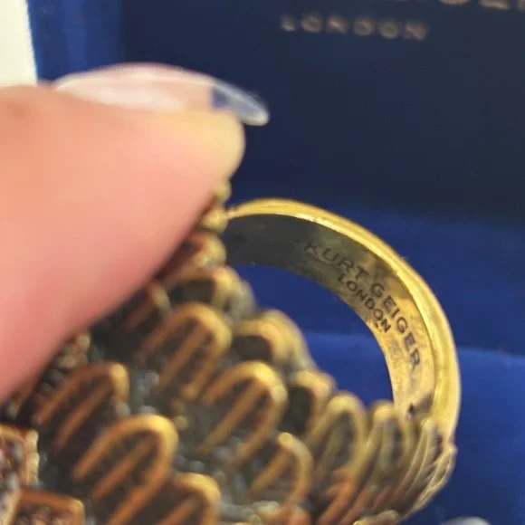 Kurt Geiger Bronze-Toned / Gold-Toned Ring | Women Size 8 - Picture 4 of 7